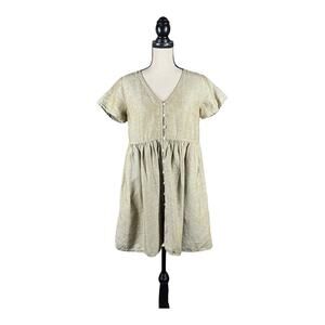 Madewell Linen Blend Alexandra Button Front Mini Dress